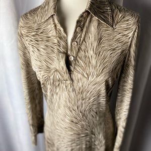 DVF feather print dress.